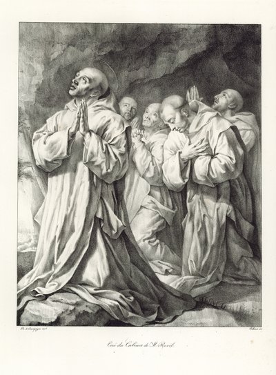 (detail) The Vision of St Bruno by Philippe de Champaigne